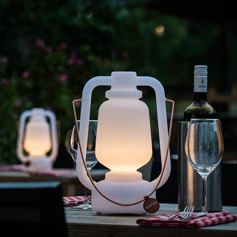 Tafellamp wit IP44 incl. bluetooth speaker - Storm Music