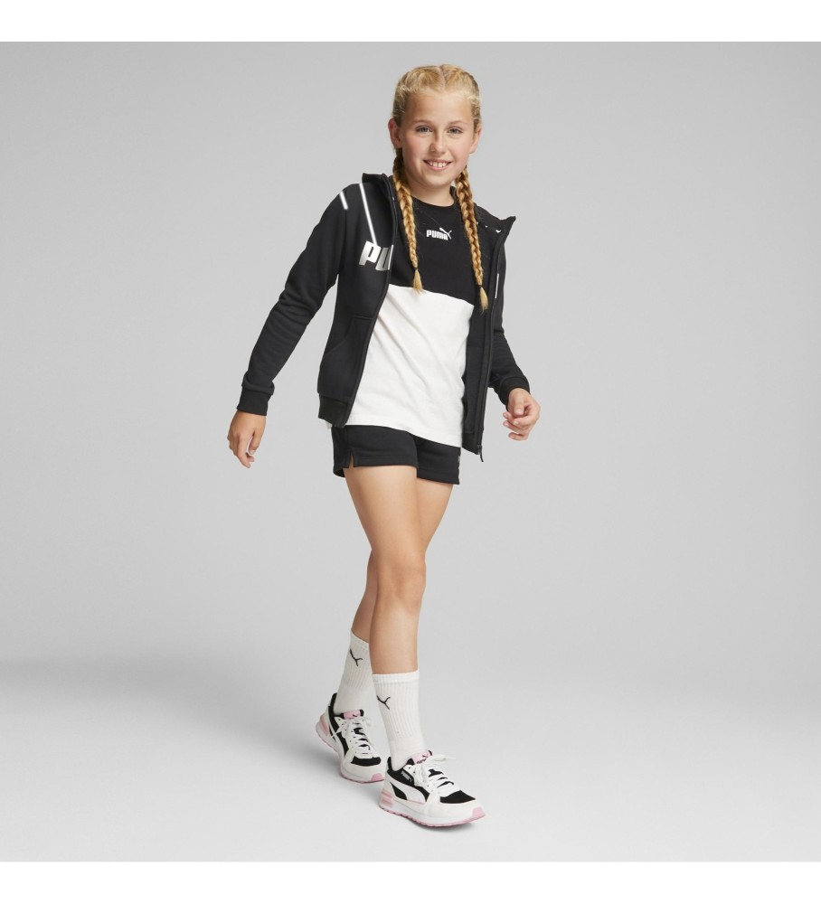 Moletom Puma Essential Logo com zíper, preto