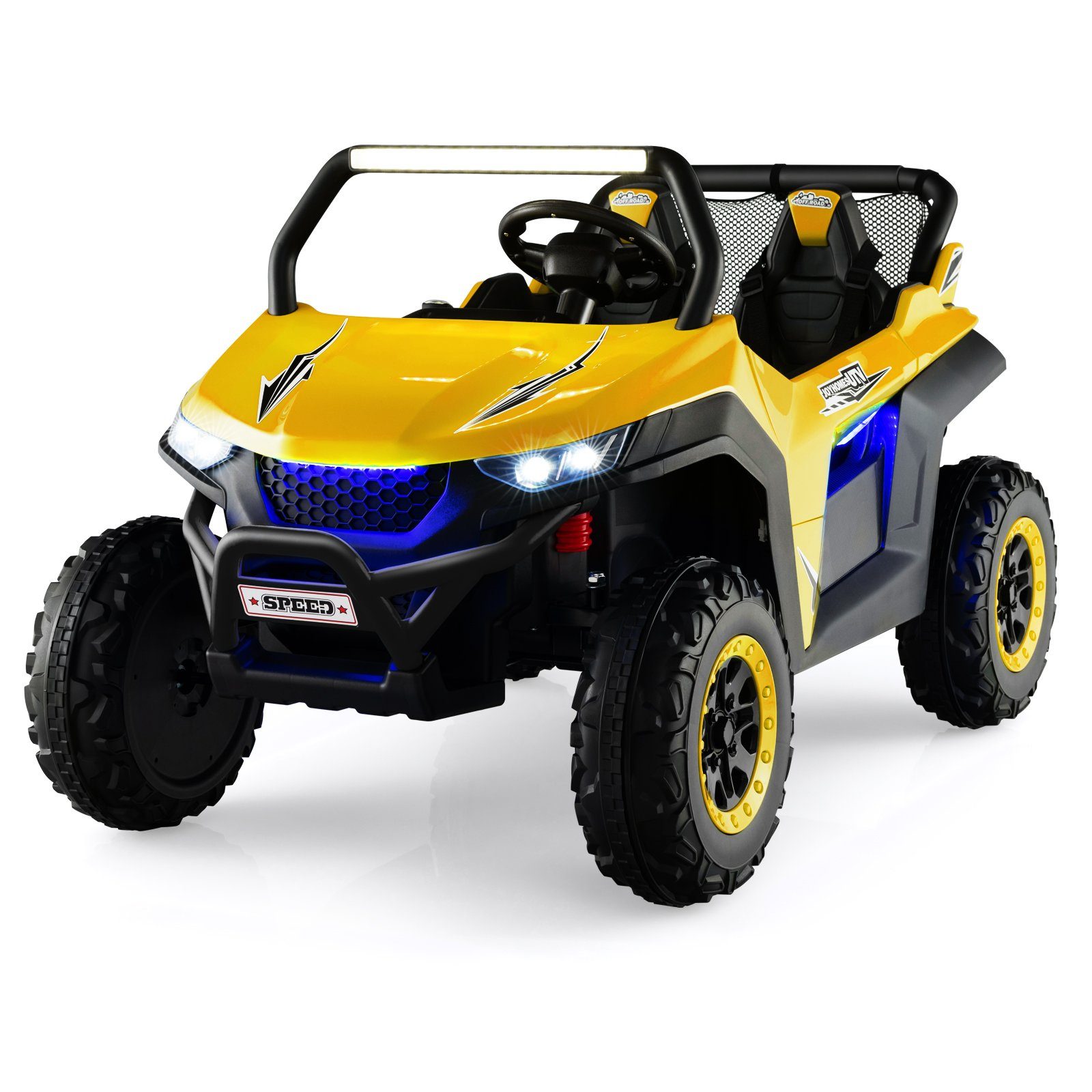 Quadriciclo infantil elétrico COSTWAY 12V, 2 lugares, 2-4 km/h