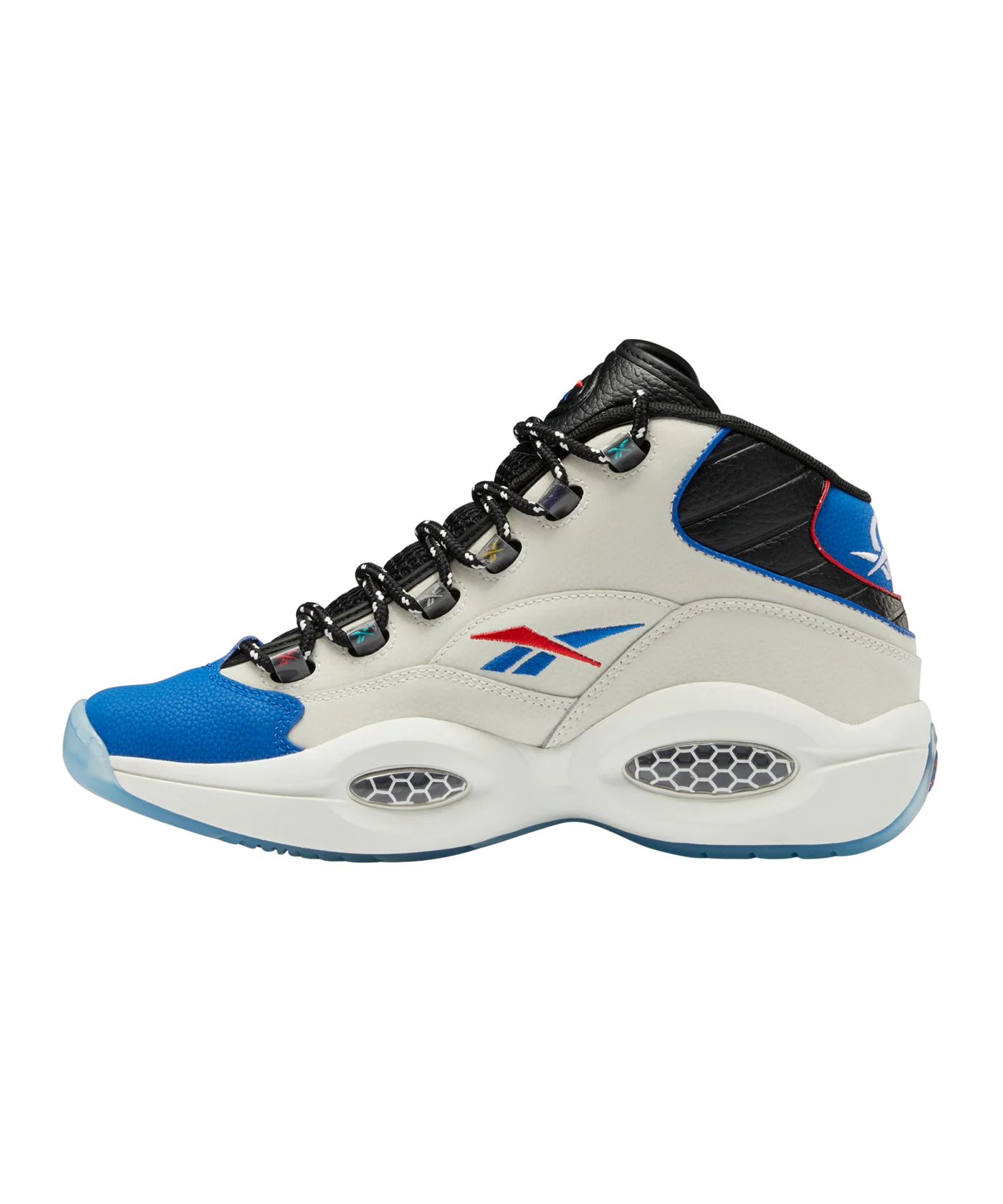 Reebok Question Mid Weiss Schwarz Blau