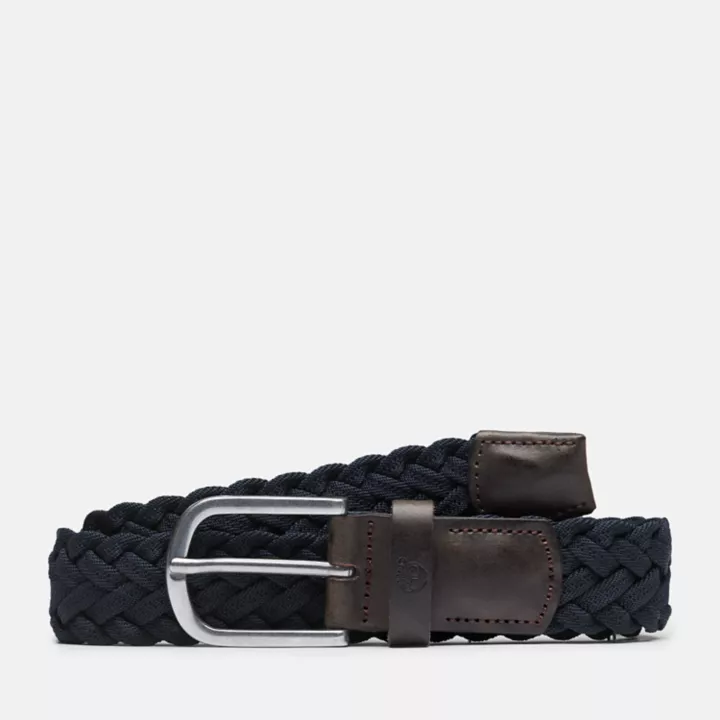 Ceinture tressée de 35 mm/1,4 pouce pour homme en bleu marine