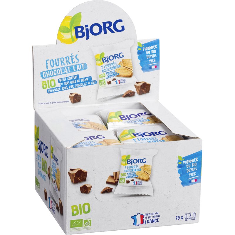 Fourrés chocolat au lait Bio Bjorg x 2 - Étui de 50 g