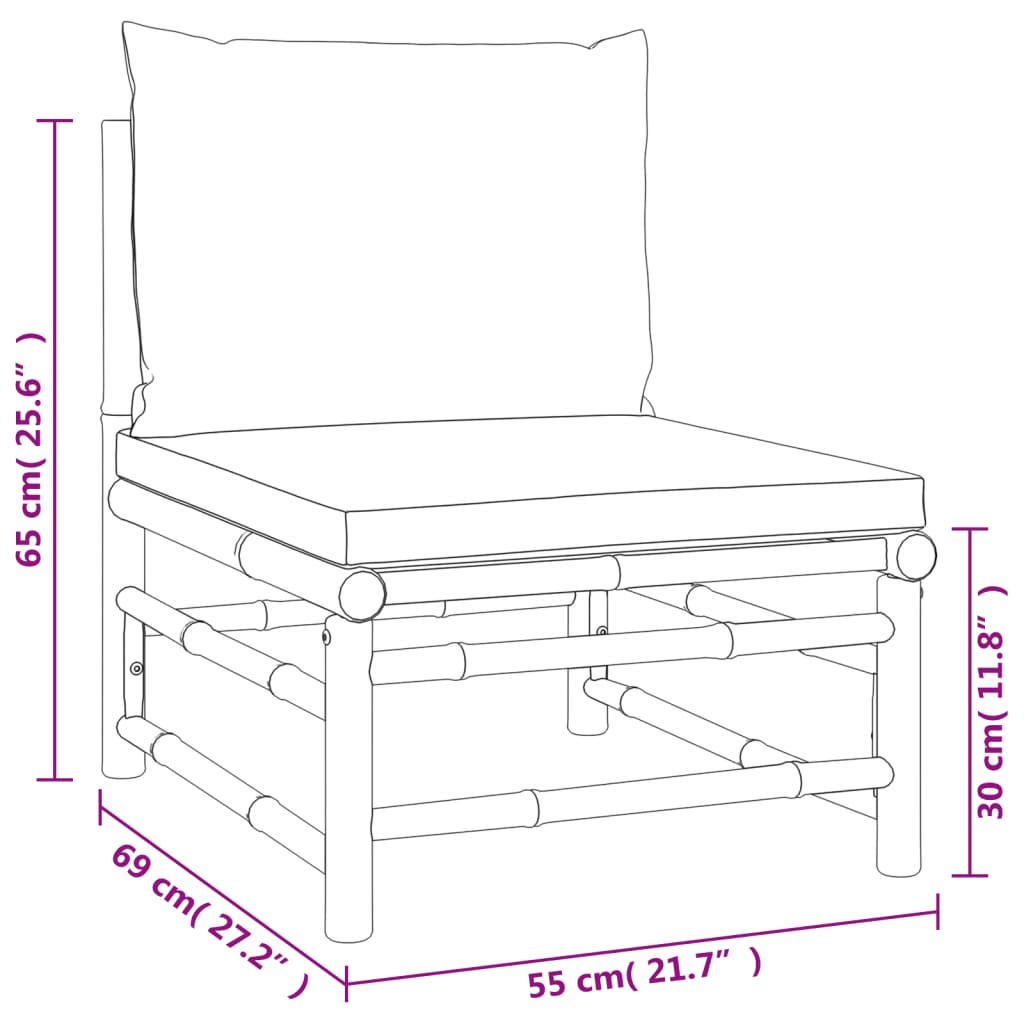 Salon de jardin meuble d'extérieur ensemble de mobilier 12 pièces avec coussins vert bambou