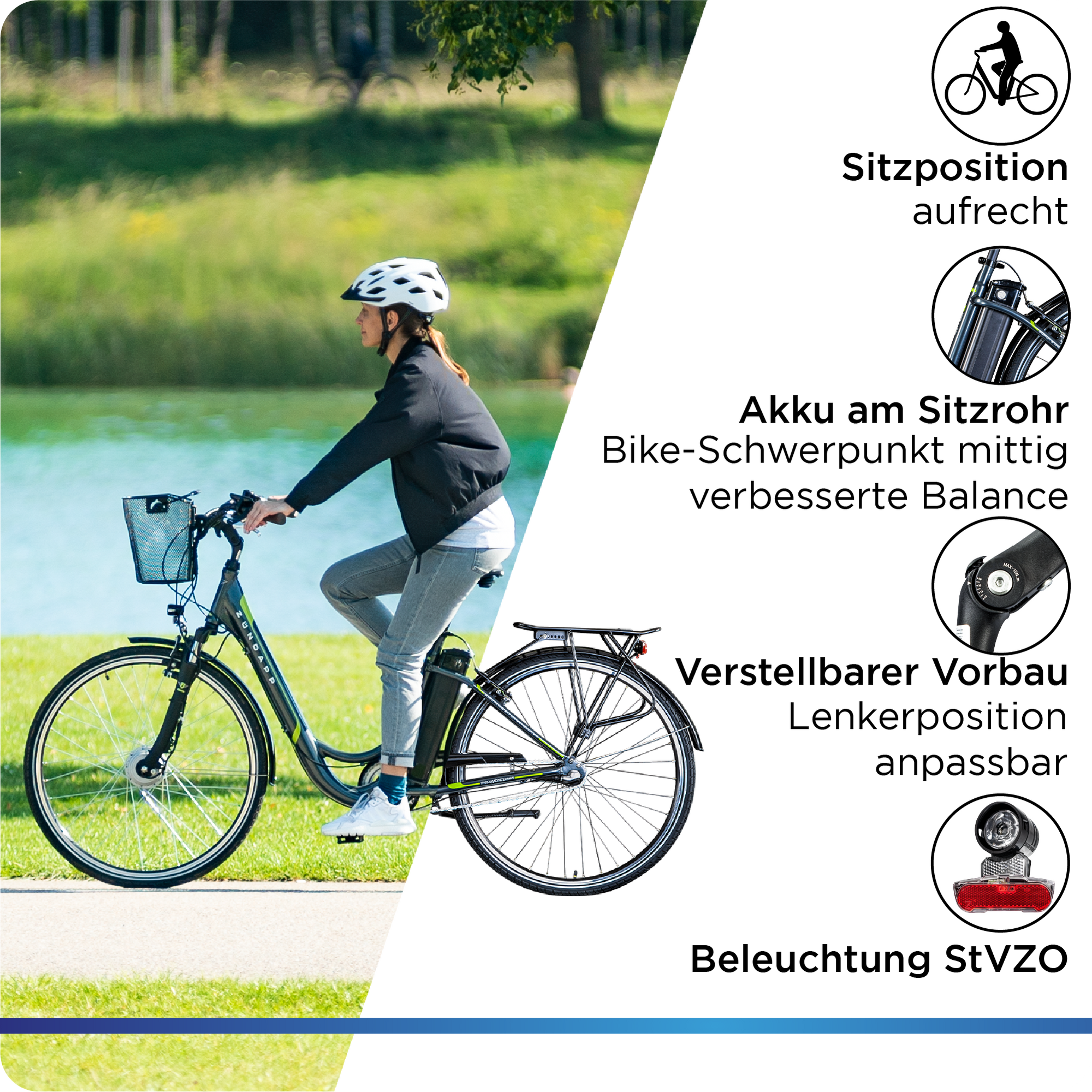 Zündapp Z510 E Bike 28 Zoll Damenfahrrad ab 155 cm mit 3 Gang Nabenschaltung und Rücktrittbremse