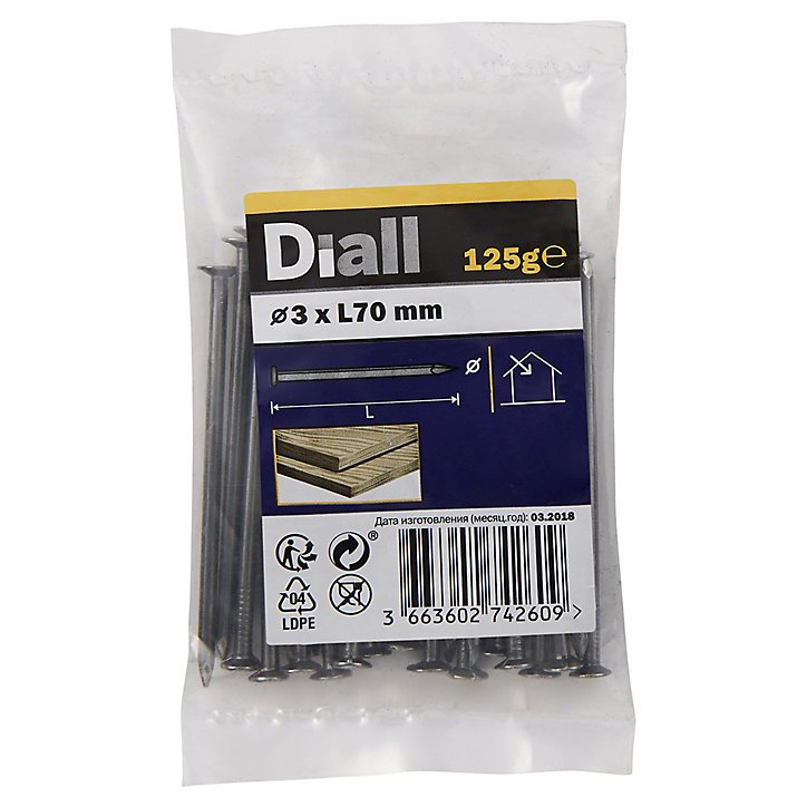 Clous à tête plate en acier 3x70 - 125g