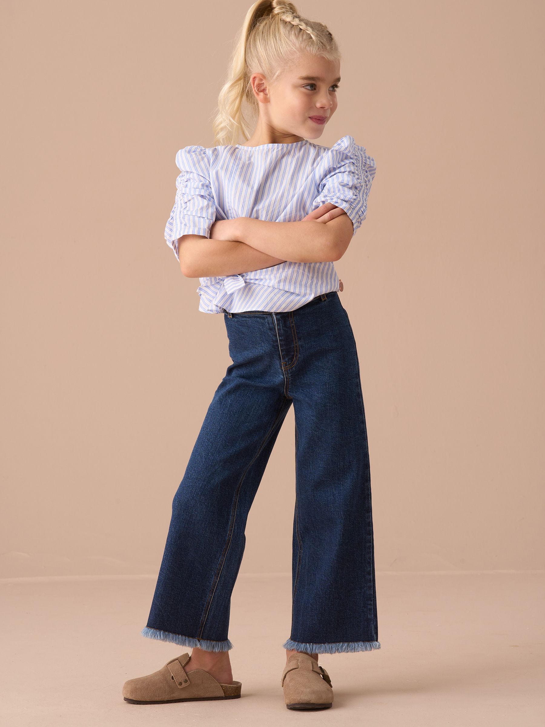 Angel & Rocket Paloma blauwe Cropped Jeans met hartzak
