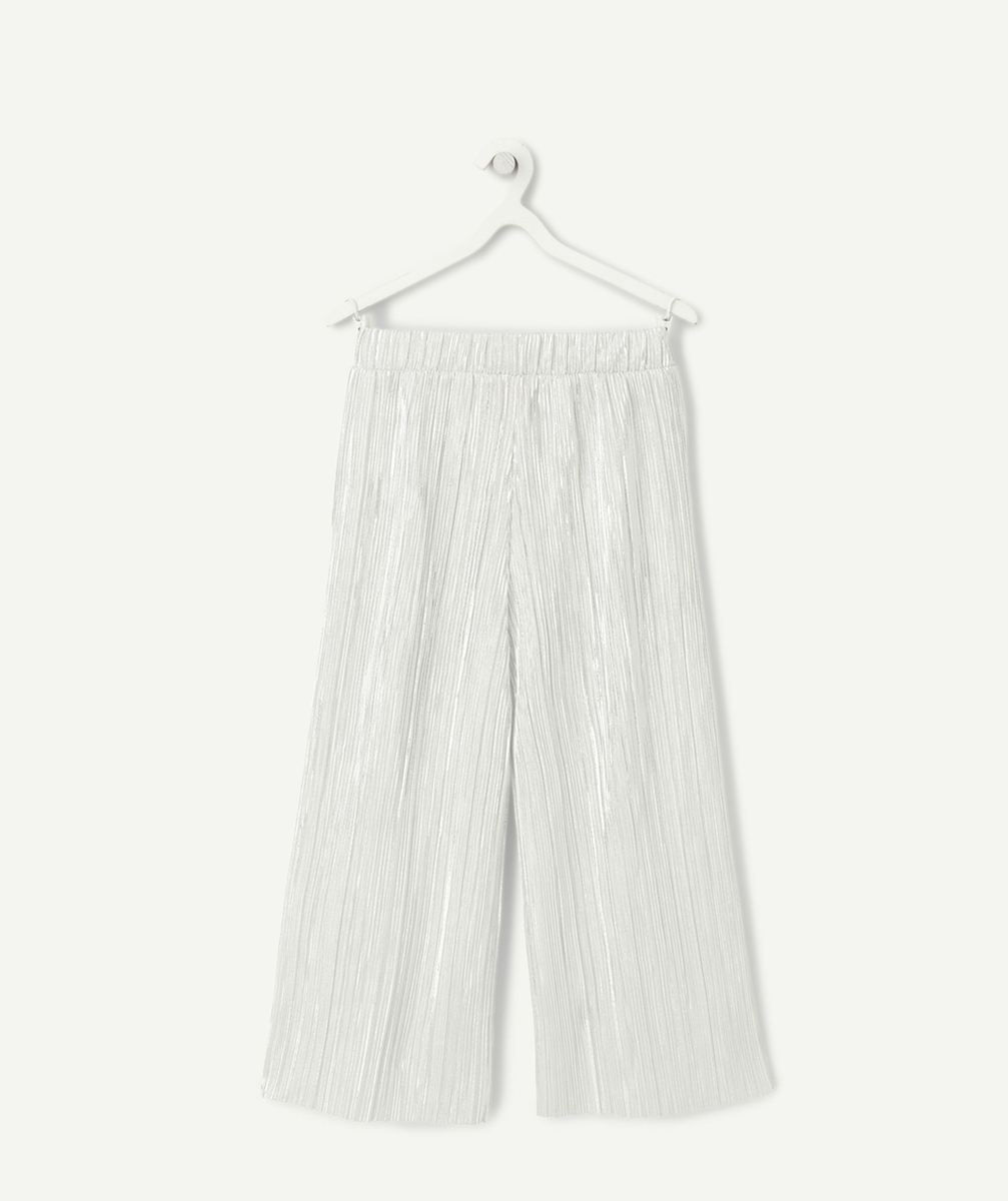PANTALON LARGE FILLE IRISÉ COULEUR ARGENTÉE