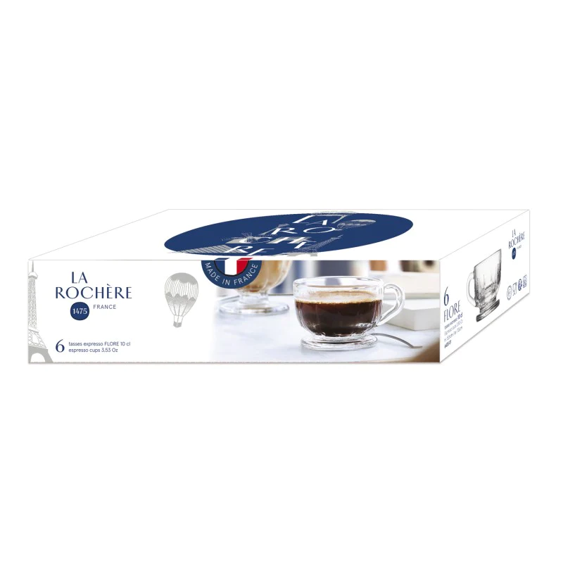 Lot de 6 Tasses expresso, FLORE La Rochère