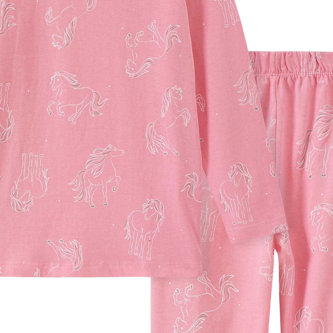 Topolino Mädchen Schlafanzug mit Pferde-Allover rosa