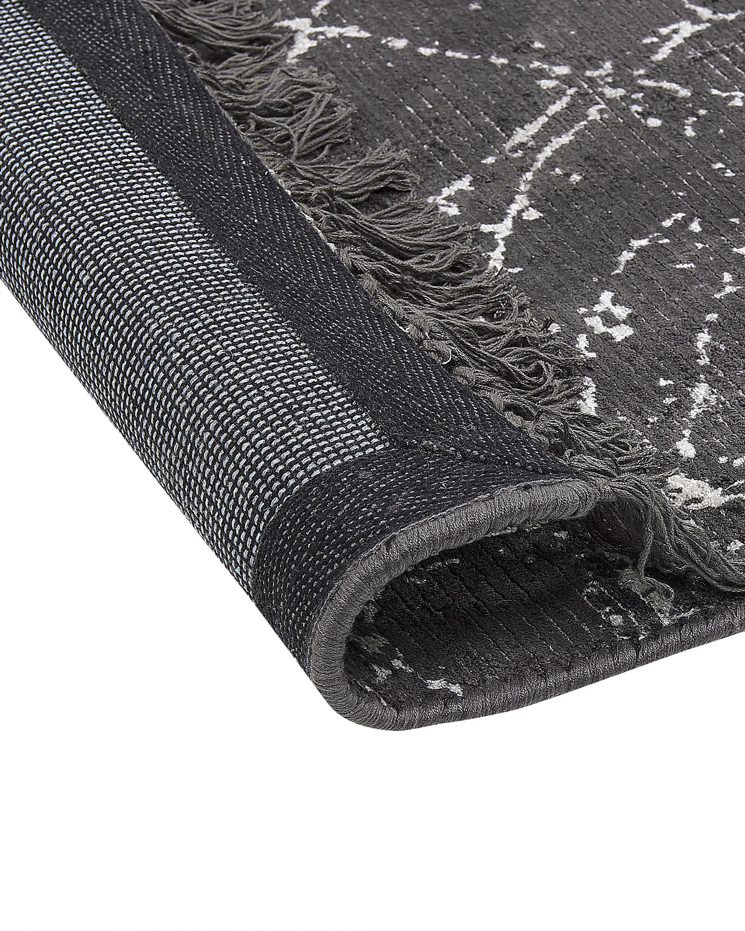 Vloerkleed HANLI Donkergrijs 160 x 230 cm Viscose