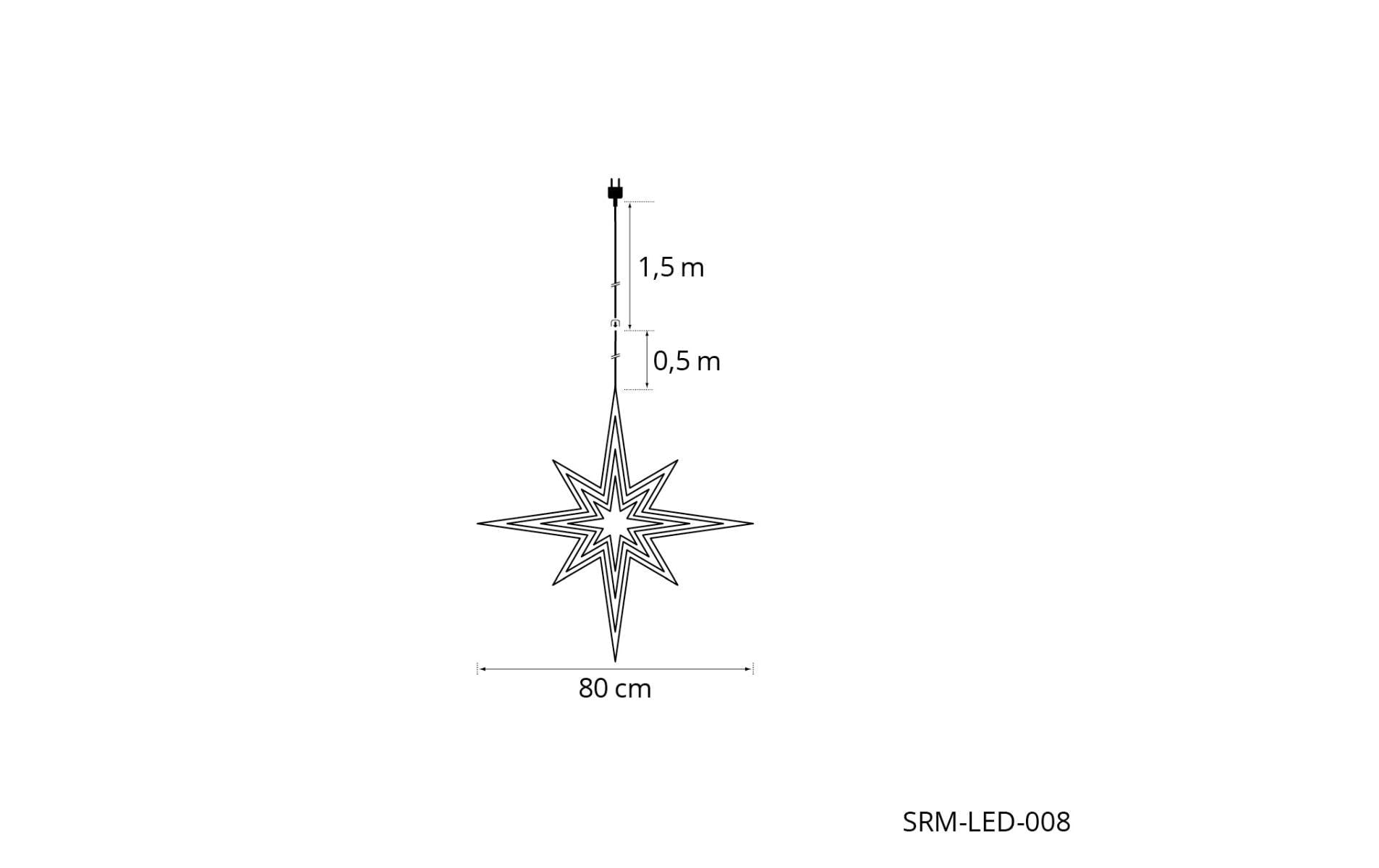 STT LED Dekofigur »Swiss Star, 80 cm« Warmweiss