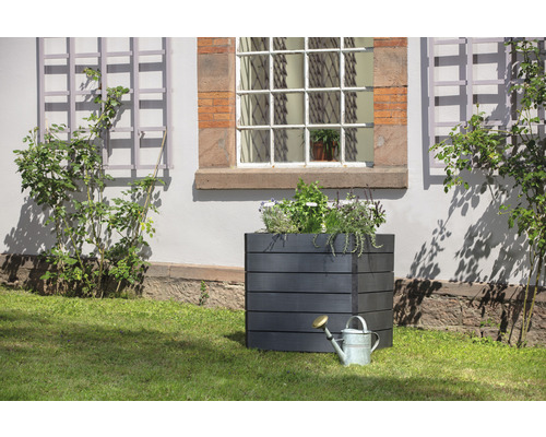 Klassieke verhoogde tuinbak GARANTIA ERGO Quadro L 75 incl. Flora waterbesparend systeem 80 x 80 x 75 cm hout
