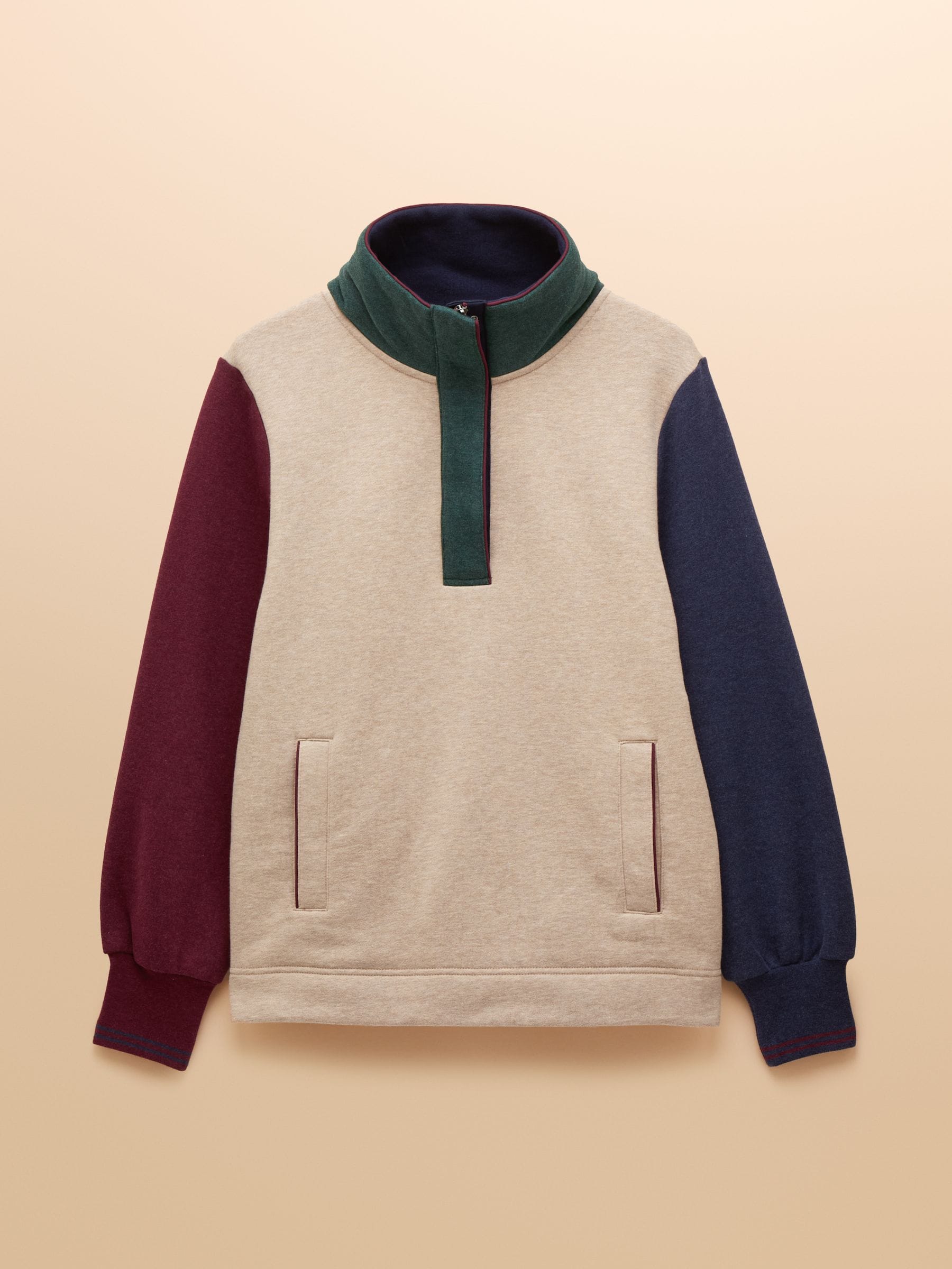 Hotch Potch - Joules Burnham Premium Brushed Cotton Funnel Neck Quarter Zip Sweatshirt