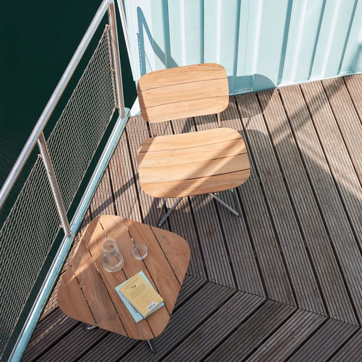 Fritz Hansen - Skagerak Lilium Lounge Tisch 60 x 60 cm, Teak / Edelstahl