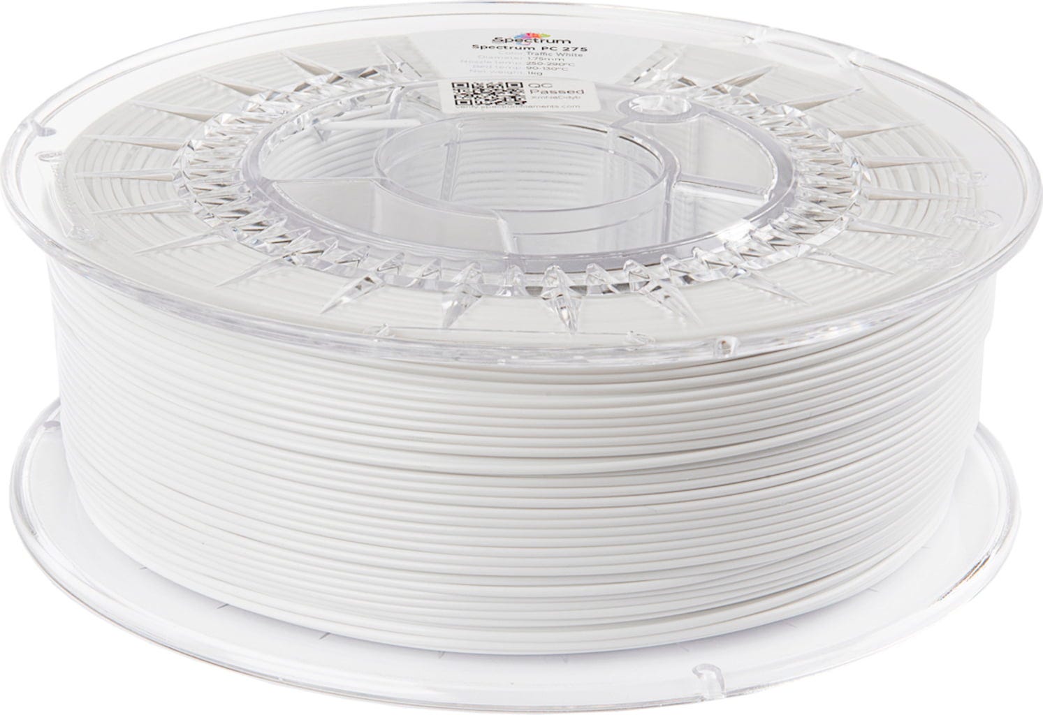 Spectrum  PC 275 Traffic White, 1,75 mm / 1000 g    Mechanische Stärke & Präzision in Traffic White