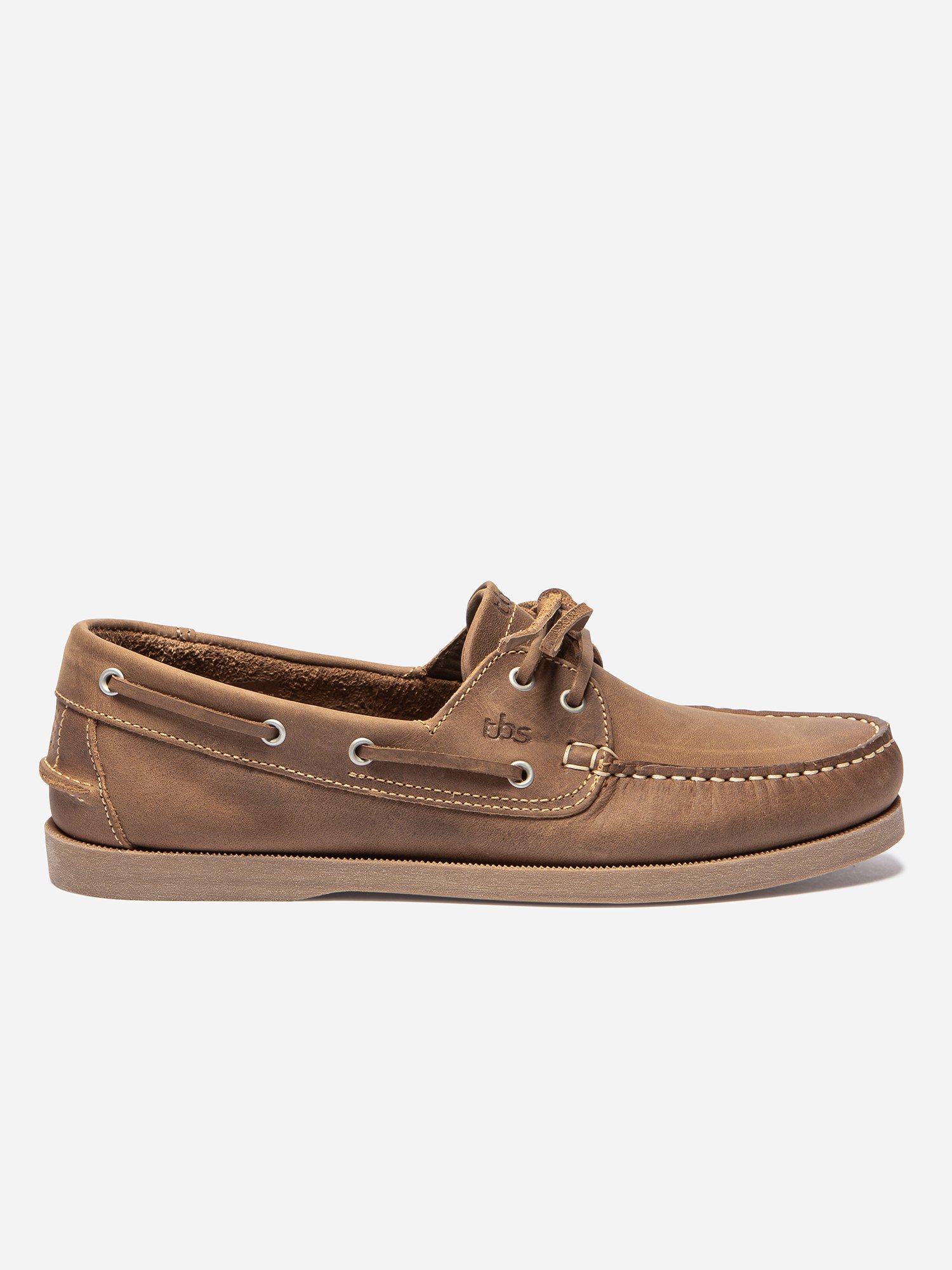 Chaussures Bateau Homme Cuir Gras Beige