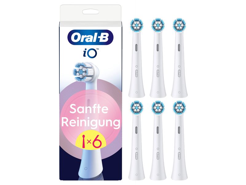 Oral-B Zahnbürstenkopf iO Sanfte Reinigung 6 Stück Ersatzbürsten