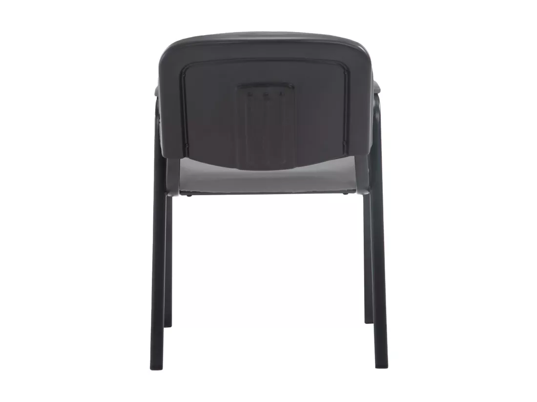Chaise de conférence - Similicuir & Métal noir mat - Gris - Ken Pro