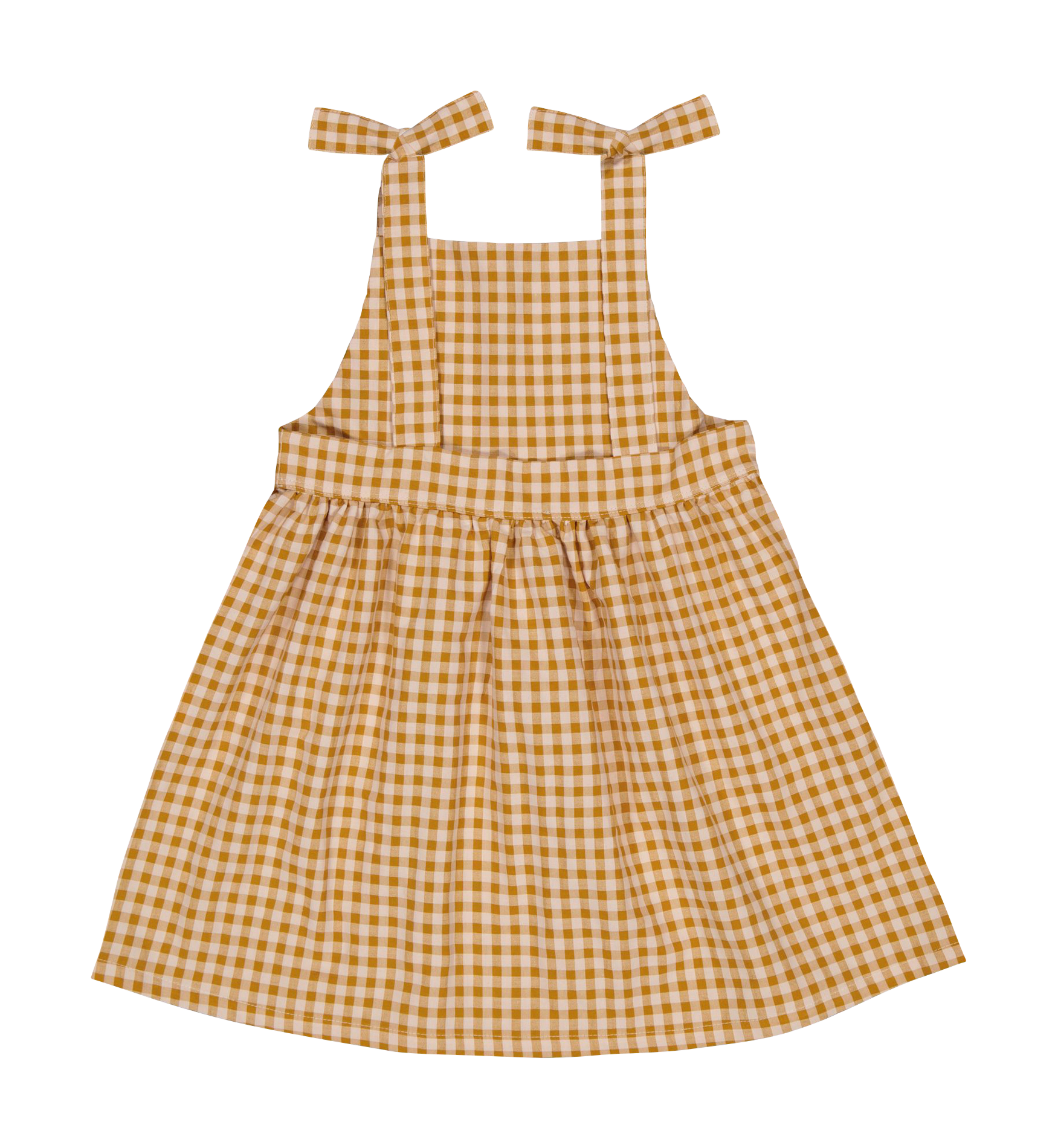 MARCELLE - Robe courte vichy en coton mélangé| Orange