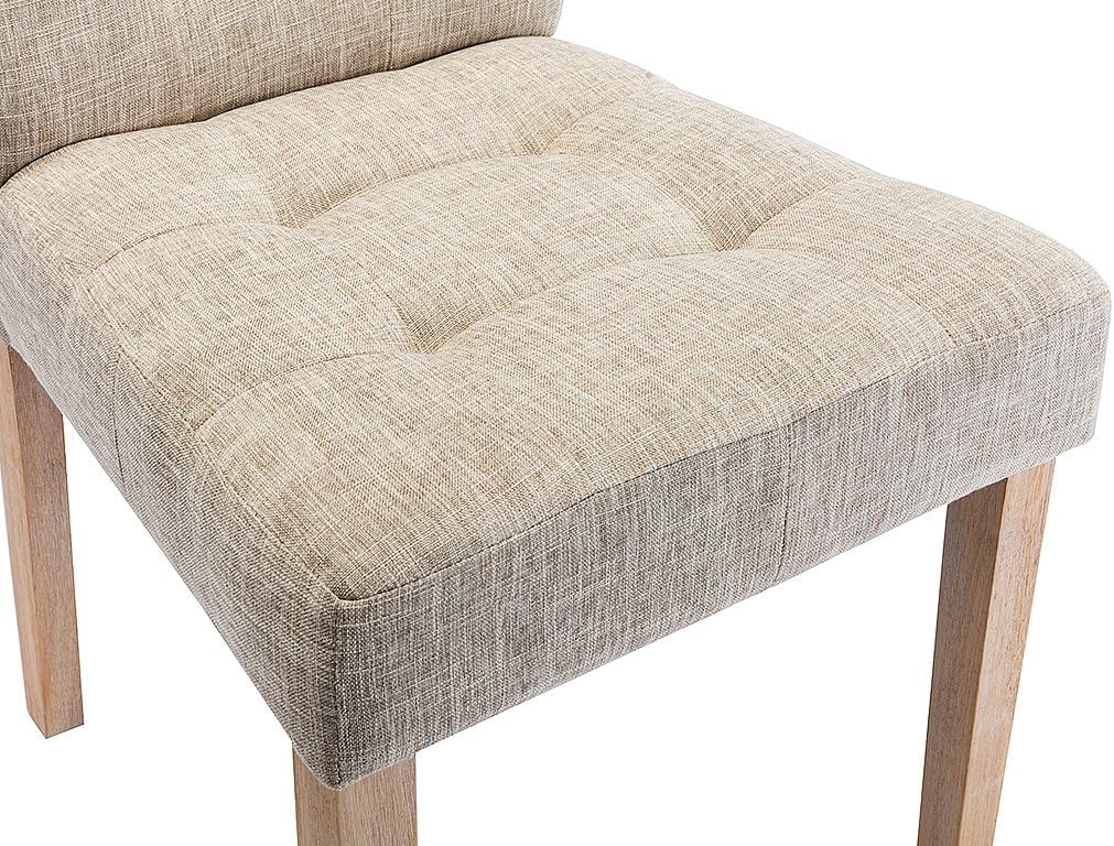 Vente-unique-Stuhl 6er-Set - Stoff & Holz - Beige - VILLOSA