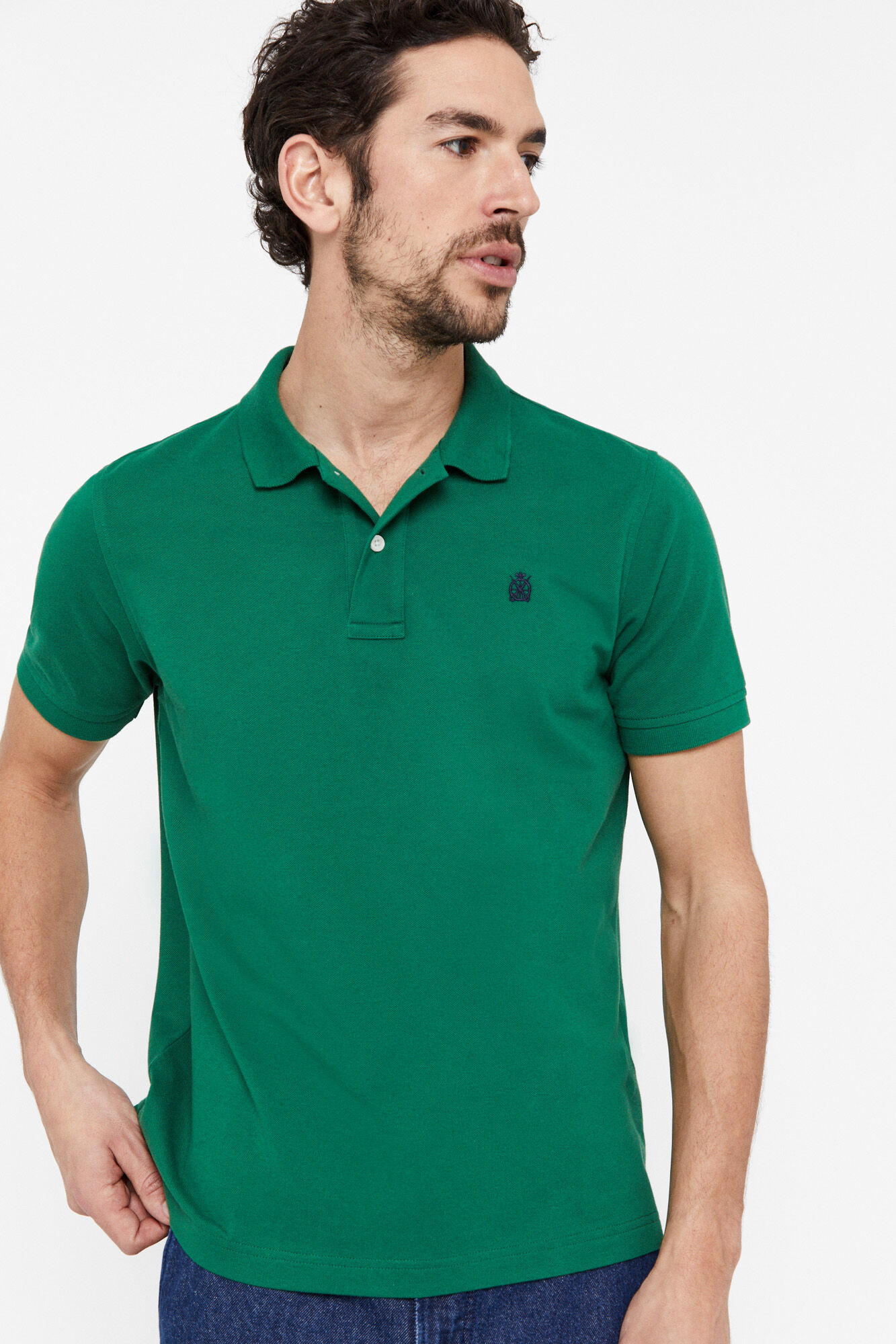 Polo piqué com logo - Verde