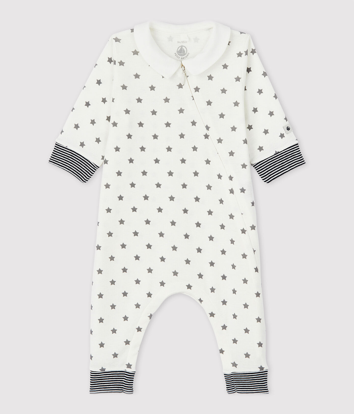 Dors-bien sans pieds zippé à étoiles bébé en coton biologique
