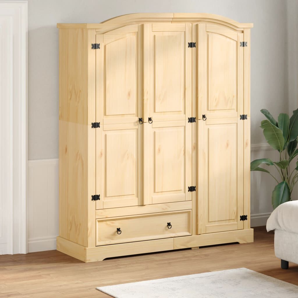 vidaXL Corona kledingkast, 151,5x52x186 cm, massief grenenhout