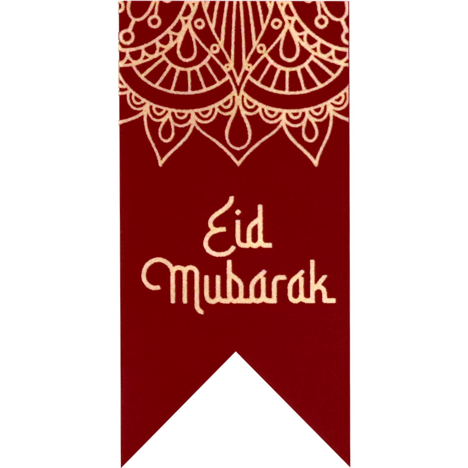 Etiket, Cadeauetiket, papier, Eid Mubarak, 60x30mm, rood/goud