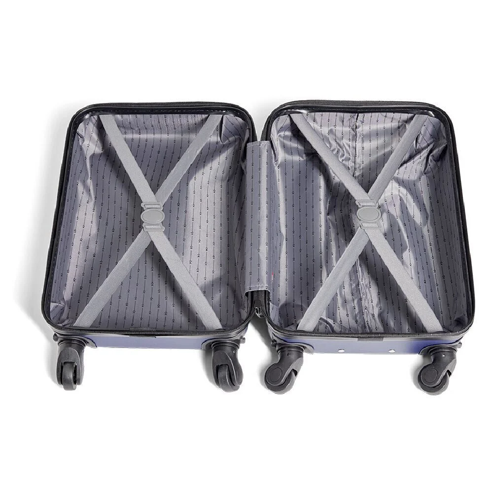 Valise cabine low cost 26L avec 4 roues amovibles bleu H51cm