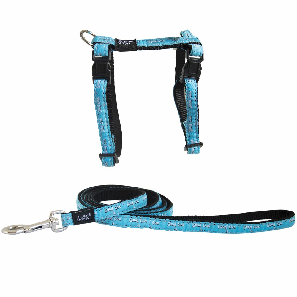 Harnais et laisse relax pour chat doogy couleur : bleu
