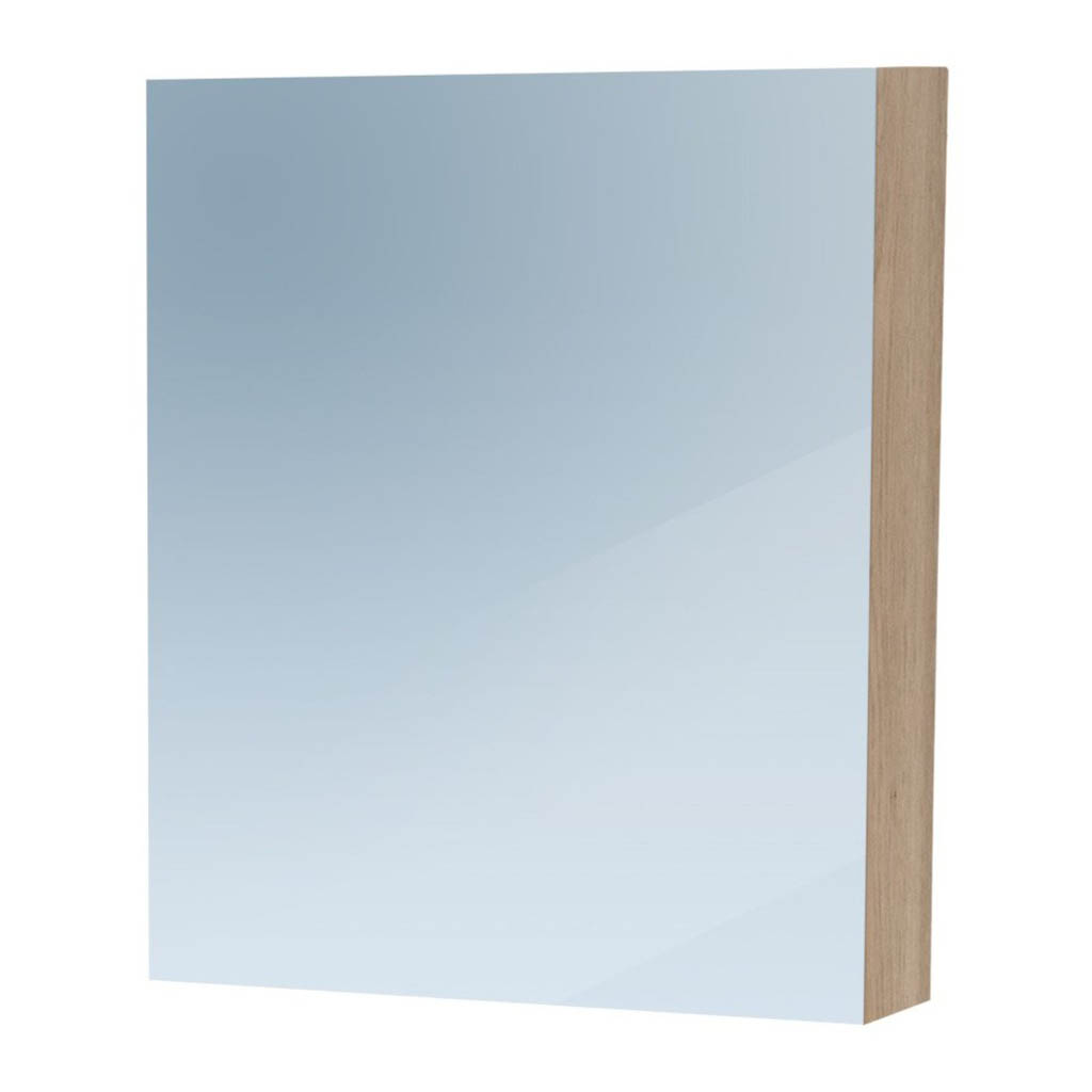 Brauer Impress Deluxe spiegelkast 60cm met rechtsdraaiende deur en verlichting eiken licht