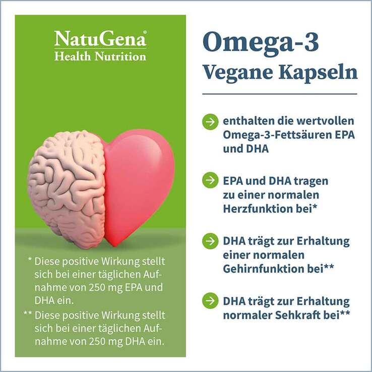 Omega-3 Vegan 1376mg 751 DHA 375 EPA Algenöl Kapseln , 90 St