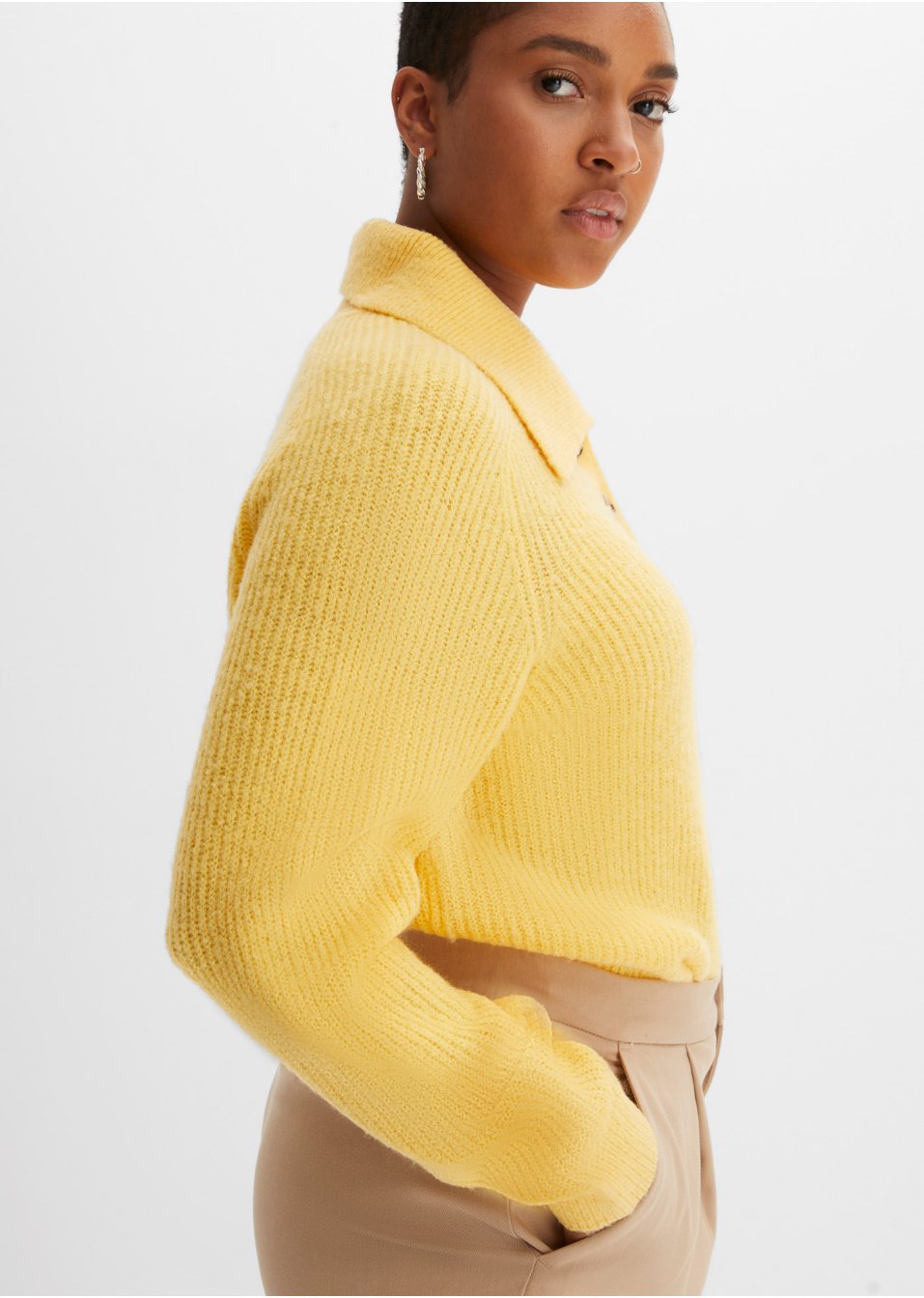 Pull en maille à col polo