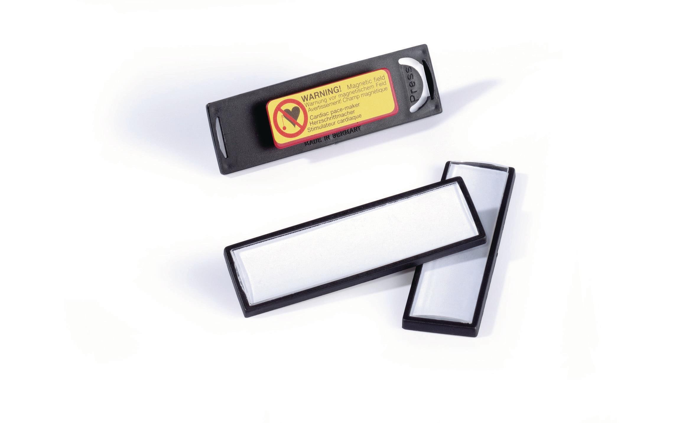 Namensschild mit Magnet Clip Card 1.7 x 6.7 cm, 25 StückElegante Namensschilder mit Magnet, 25 Stück