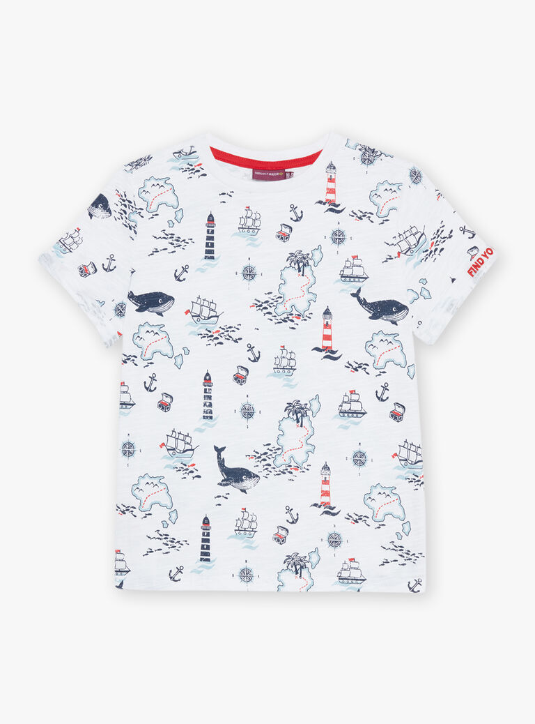 T-shirt blanc thème marin