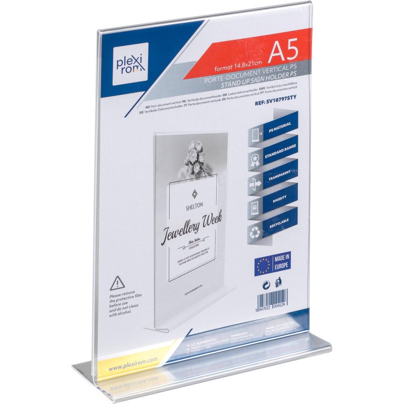 Présentoir de table double face A5 transparent