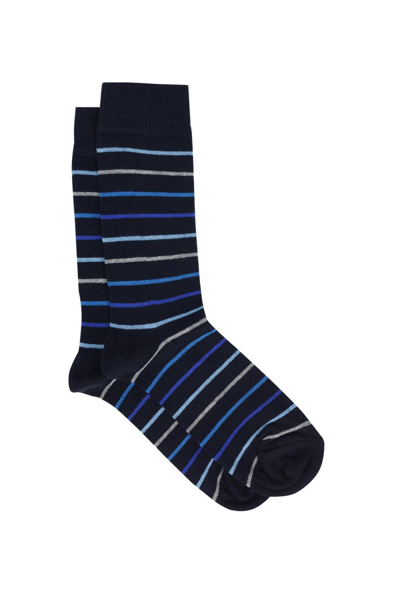 Chaussettes rayées homme - Coton