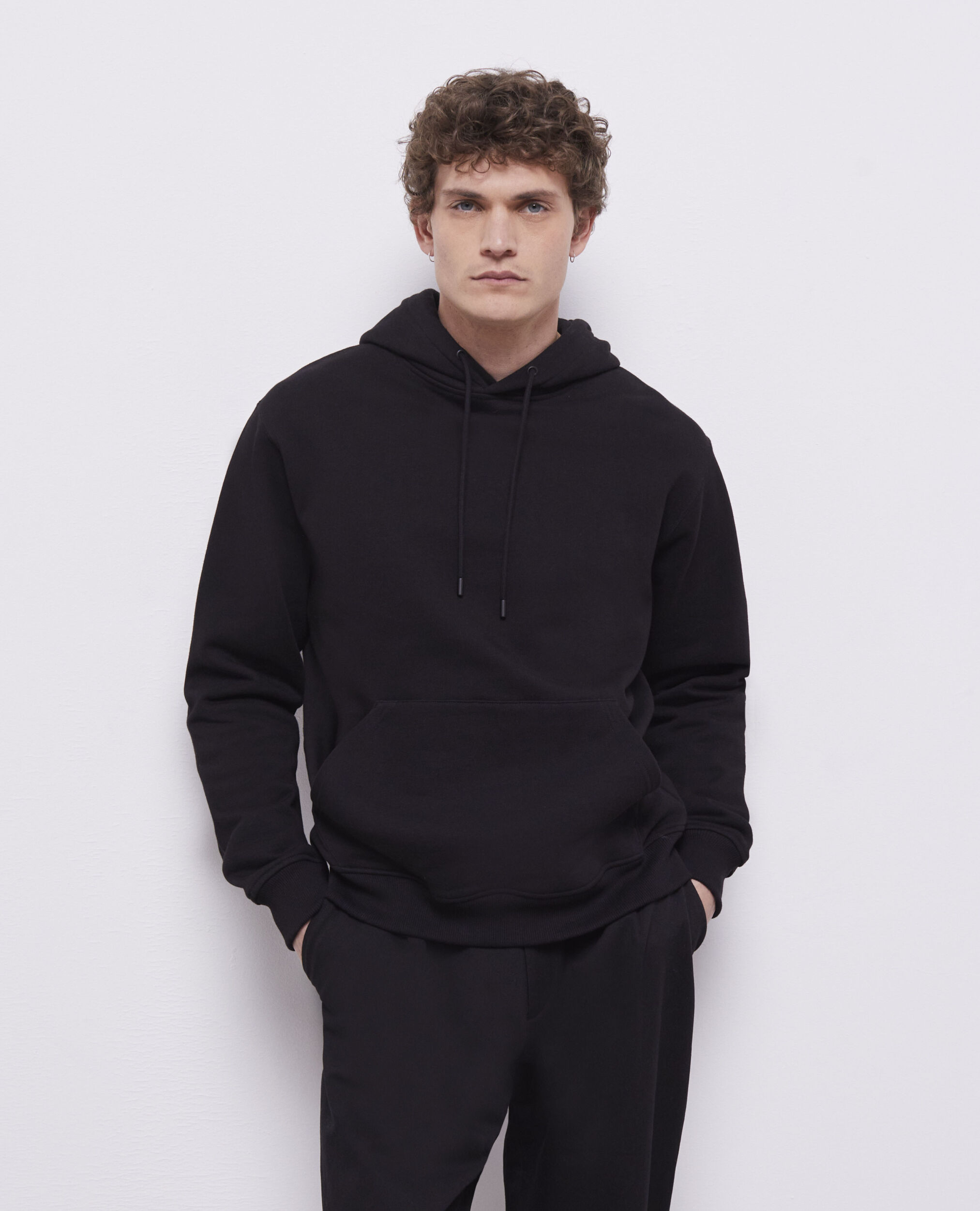 Sweatshirt logo strass noir