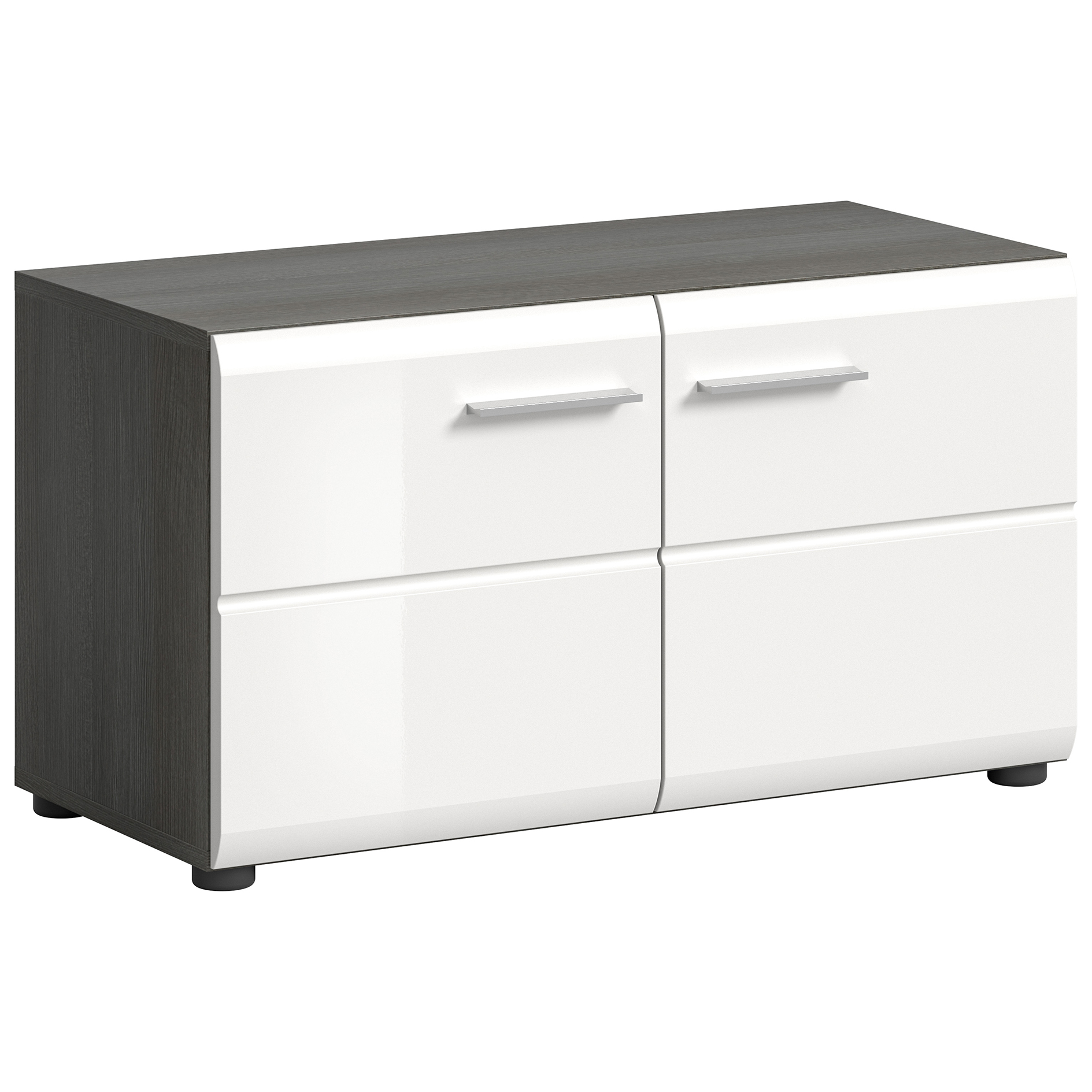 Sitzbank SALSA - rauchsilber-weiß Hochglanz - 80 cm