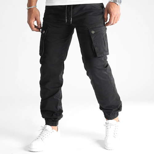 Lot De 2 Pantalons Cargo 0366 0369 Noir Vert Kaki