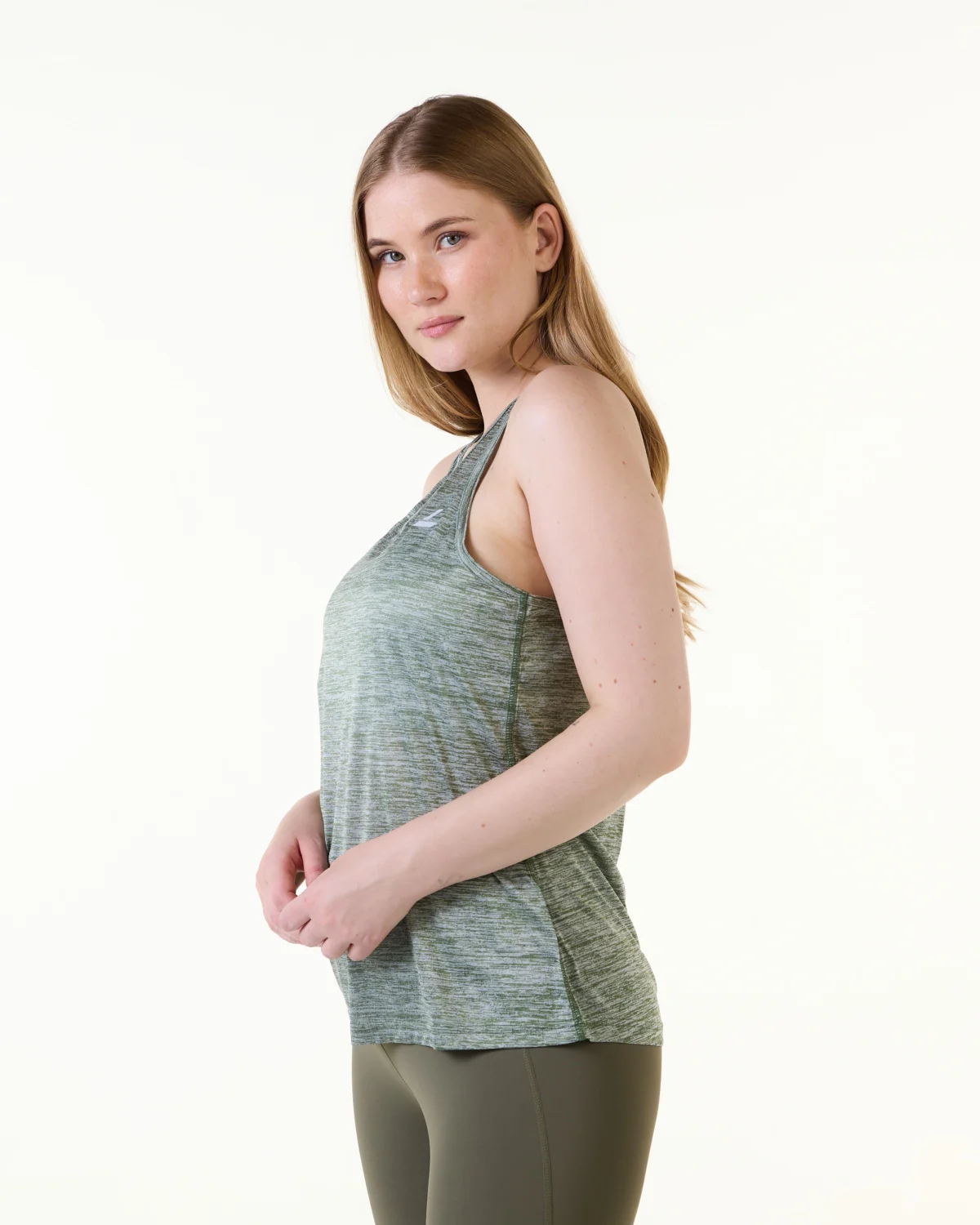 LEVITY Essential Marl Tank Top Green Ivy Marl