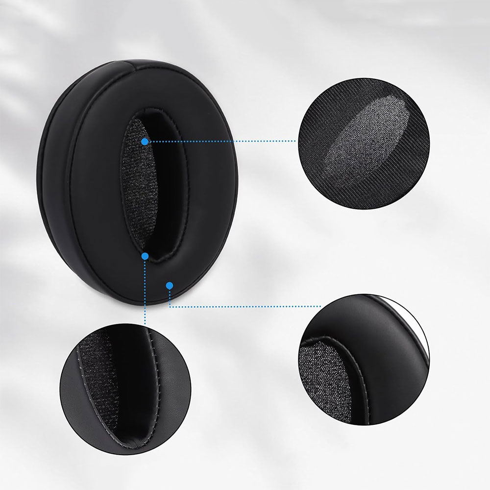 (2er Set) Sennheiser HD4.50BT / HD4.50 / HD4.50BTNC / HD 458BT / HD450 Kopfhörer Leder Ersatz Ohr Polster Kissen - Schwarz