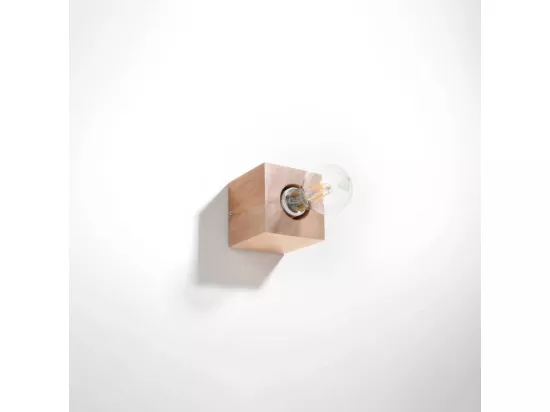 Sollux ARIZ Applique murale carrée à poser en bois naturel E27