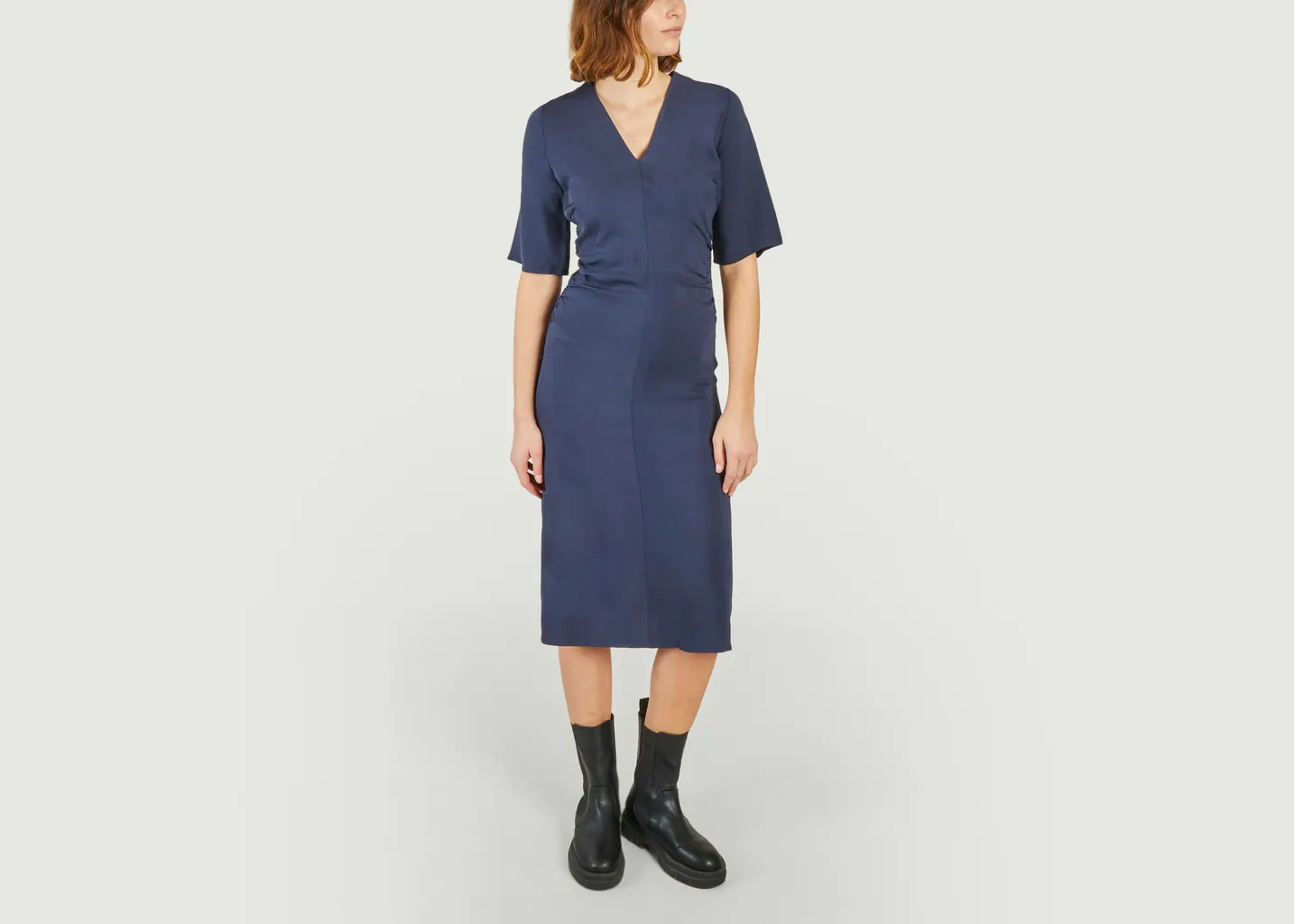 Robe de soirée midi ajustée manches courtes Samailey Samsoe Samsoe