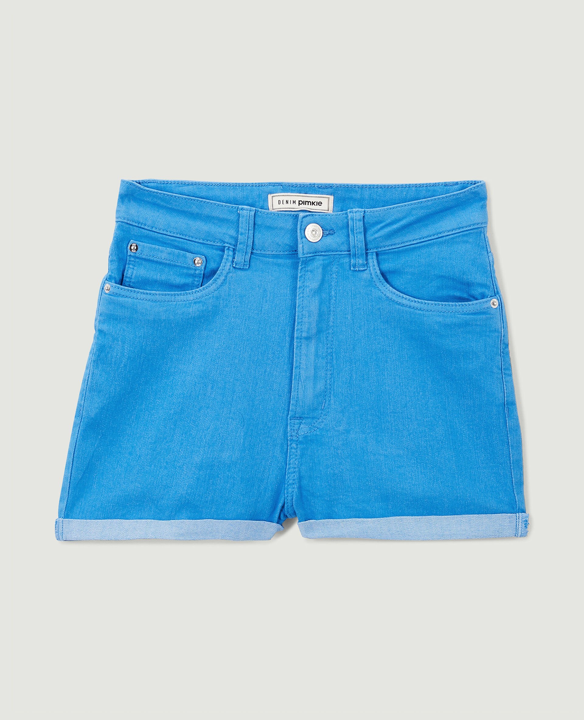 Short en jean bords roulottés - Bleu