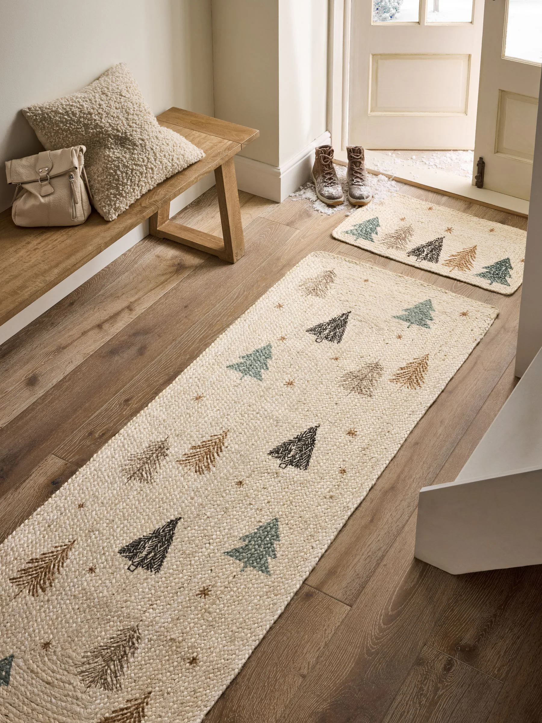 Christmas Scandi Tree Jute Doormat