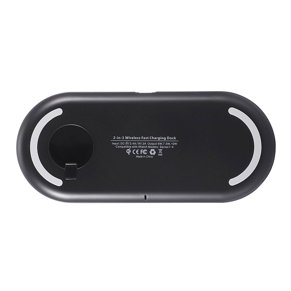 Qi Induktionsladegerät Ladestation Wireless Charger für Smartphones und Apple Watch (10W) - Schwarz