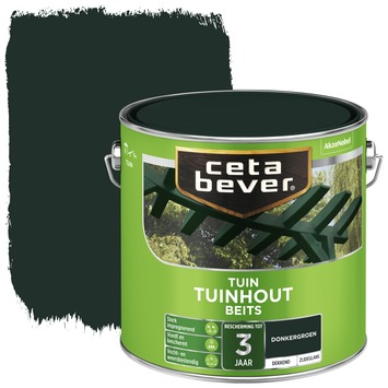 CetaBever Tuinhoutbeits zijdeglans dekkend donkergroen 2,5 liter