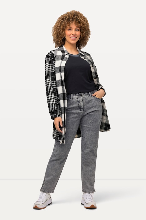 Boyfriend-Jeans, weites Bein, Komfortbund, Schenkeltaschen