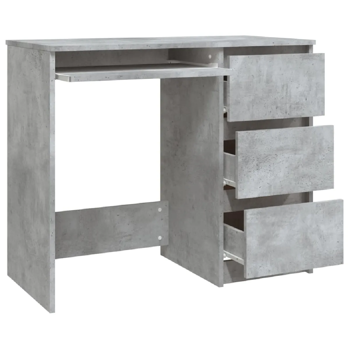 Bureau informatique Helloshop26 - 90 x 45 cm - Gris Béton